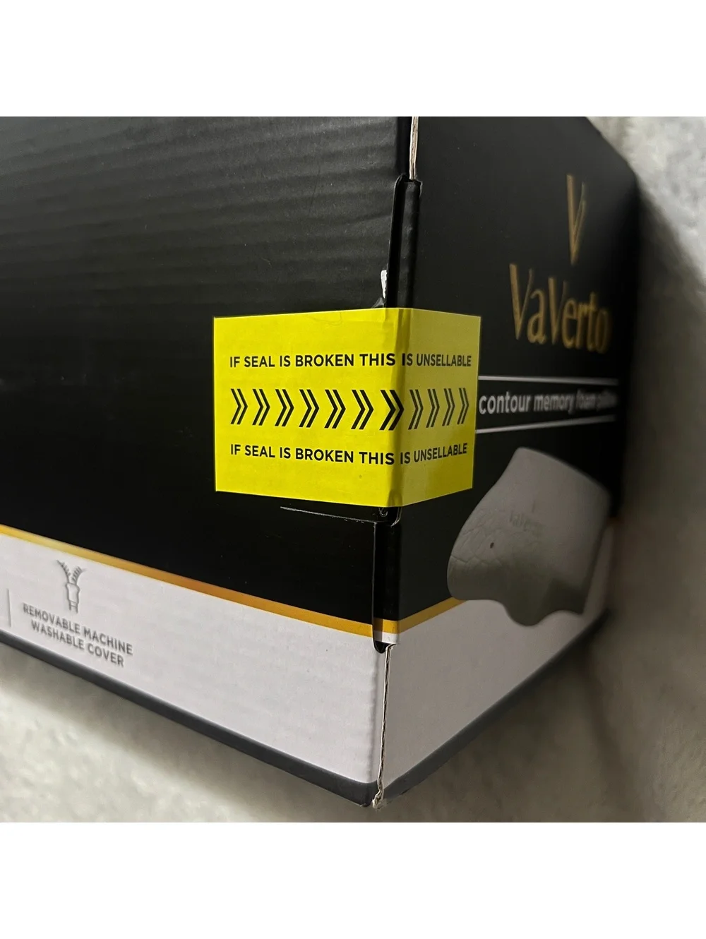 VaVerto Contour Memory Foam Pillow with Organic Cotton Cover NIB
